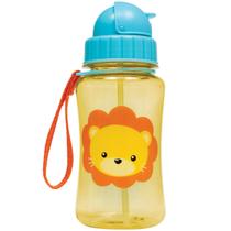 Garrafinha Animal Fun Leão Infantil Buba Canudo Silicone Não Vaza Plástica Animal Fun Girafa