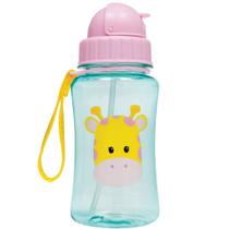 Garrafinha buba canudo silicone retratil animal fun girafa 350ml antivazamento Garrafinha buba canudo silicone retratil animal fun girafa 350ml antivazamento
