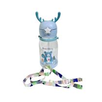 Garrafinha C/ Canudo Squeeze Infantil Alce Bebe Alça