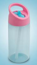 Garrafinha com Canudo Infantil 400ml Rosa