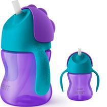Garrafinha Copo Infantil 200ml Com Canudo Philips Avent 9m Garrafinha Copo Infantil 200ml Com Canudo Philips Avent 9m