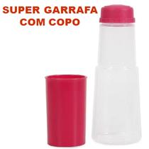 Garrafinha de Água com Copo Rosa Super Garrafa Dremiwil - Dermiwil