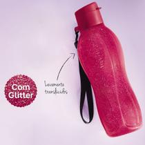 Garrafinha de Água De 500 ml Rosa com gliter da tupperware