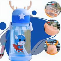 Garrafinha de água infantil 600ml com canudo de silicone - 01Smart