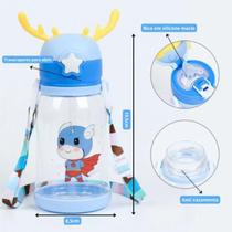 Garrafinha de Água Infantil 600ml com Canudo de Silicone