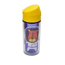 Garrafinha De Água Infantil Escolar Com Canudo Menino Menina