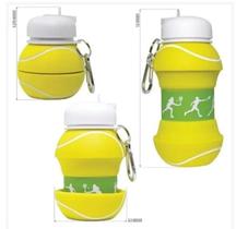 Garrafinha de Agua Squeeze Silicone Retratil Bola De Tenis 8724