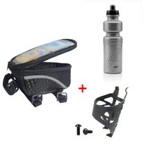 Garrafinha De Água+ Suporte+bolsinha Porta Celular Para Bike - ptk