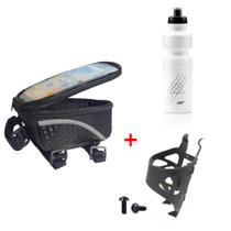 Garrafinha De Água+ Suporte+bolsinha Porta Celular Para Bike - ptk