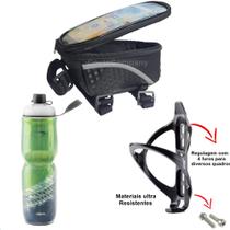 Garrafinha De Agua Térmica Para Bike +suporte +porta Celular - ptk