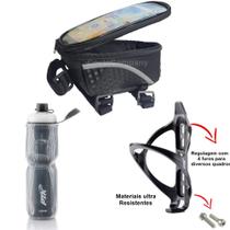 Garrafinha De Agua Térmica Para Bike +suporte +porta Celular - ptk