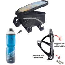 Garrafinha De Agua Térmica Para Bike +suporte +porta Celular - ptk