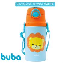 Garrafinha de Alumínio Bebê Infantil 450 ml com Alça Canudo de Silicone