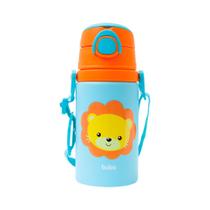 Garrafinha De Aluminio Buba 450ml Com Canudo Leao