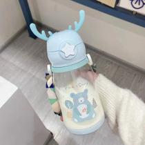 GARRAFINHA garrafa De Água / suco Squeeze INFANTIL Escolar Com Canudo silicone ANTI VAZAMENTO - OMG