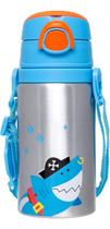 Garrafinha Garrafa Infantil Alumínio C/ Canudo Silicone Buba