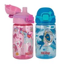 Garrafinha Glitter Infantil Com Botão Abre e Fecha 415 Ml Livre BPA Nûby