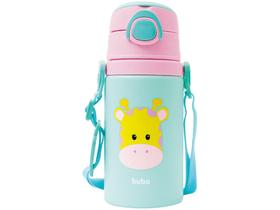 Garrafinha Infantil Alumínio Antivazamento com Canudo em Silicone 400ml Animal Fun - Buba Garrafinha Infantil Alumínio Antivazamento com Canudo em Silicone 400ml Animal Fun - Buba