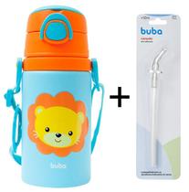 Garrafinha Infantil Alumínio Antivazamento com Canudo em Silicone 400ml Animal Fun + Canudo Para Reposição Buba Garrafinha Infantil Alumínio Antivazamento com Canudo em Silicone 400ml Animal Fun + Canudo Para Reposição Buba