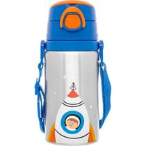 Garrafinha Infantil Astronauta Alumínio Canudo Dia a Dia