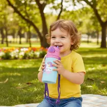 Garrafinha Infantil Buba Alumínio 400ml Canudo De Silicone