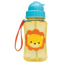 Garrafinha Infantil com Canudo Retrátil de Silicone Animal Fun com Alça Buba 350mL Unicórnio Leão Macaco para Suco Água Volta às Aulas