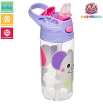 Garrafinha Infantil Tritan Buba Zoo Animais Elefante 450ml Canudo Silicone Retrátil Bebê Água Suco