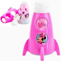 Garrafinha Minnie Rosa Garrafa Foguete Porta Lanche Squeeze