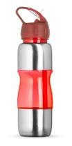 Garrafinha Squeeze 600ml Inox Plástico Bico Canudo Alça Garrafinha Squeeze 600ml Inox Plástico Bico Canudo Alça
