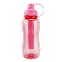 Garrafinha Squeeze 600ML para Água em Plástico com Porta Gelo Rosa VG Plus Garrafinha Squeeze 600ML para Água em Plástico com Porta Gelo Rosa VG Plus