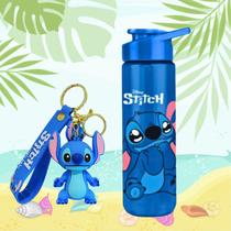 Garrafinha Squeeze Lillo Stitch Com Chaveiro para Lancheira Lillo Sttitch