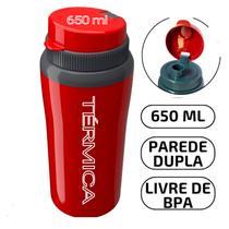 Garrafinha Squeeze Térmica ideal Academia água até 6h 650ml - Unitermi