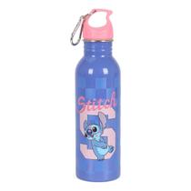 Garrafinha Stitch 750ml Alumínio Luxcel Uso Escolar Mosquetão