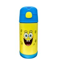 Garrafinha Térmica com Canudo 300ml Bob Esponja Click Zona Criativa