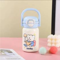 Garrafinha Termica Infantil 400ml Com Canudo Meninas e Meninos Escolar Dia a Dia