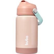 Garrafinha Térmica Infantil BUBA 360ml Inox com Parede Dupla Canudo de Silicone Macio e Alça Prática