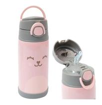 Garrafinha Térmica Infantil Canudo Parede Dupla Inox Gumy Garrafa 400ml 3m+ Original Baby Buba Cor:Gumy Rosa