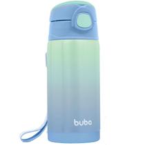 Garrafinha Térmica Infantil Com Canudo Copo Criança Buba Baby Degradê 400ml Bebê Azul Verde Menino