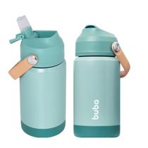 Garrafinha Térmica Infantil Escolar Kids Parede Dupla Inox Canudo 360ml Buba