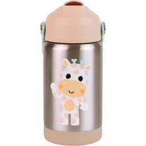 Garrafinha Térmica Inox Parede Dupla Canudo Girafa - Buba