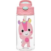 Garrafinha Tritan Canudo Zoo Unicórnio 450ml +18m