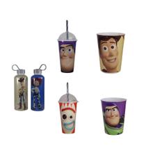 Garrafinhas e copos Toy Story com canudo 6 Unidades infantil