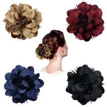 Garras de cabelo Dizila Plastic com flor de cetim para mulheres e meninas Garras de cabelo Dizila Plastic com flor de cetim para mulheres e meninas