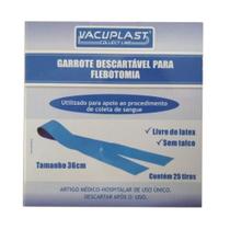 Garrote Descartável em Tiras 36 cm (CRAL) - Caixa com 25 Tiras - VACUPLAST - Cralplast