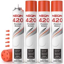 Gás Butano NEON 420ml Kit com 4 Unidades Ultra Refinado Gás Butano NEON 420ml Kit com 4 Unidades Ultra Refinado