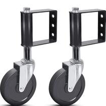Gate Wheels Ronlap para portão de madeira 250 kg 12 cm, pacote com 2 unidades, preto