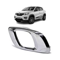 Gatilho interno de maçaneta cromado Renault Kwid (haste reta) 2016 a 2022 esquerdo