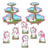 Gatinha Marie Kit 2 Baleiros 6 Displays De Mesa Aristogatos