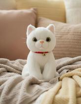 Gatinho De Pelúcia Com Chocalho Presente Fofo E Delicado Branco Gatinho De Pelúcia Com Chocalho Presente Fofo E Delicado Branco