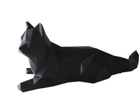 Gato 28 Cm De Comprimento - Decoração, Presente, Enfeite Gato 28 Cm De Comprimento - Decoração, Presente, Enfeite